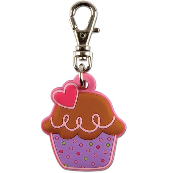 Cupcake Charm Zipper Pull - Gifts for Girls - Backpacks, Jackets, Bags - Picture 1 of 2